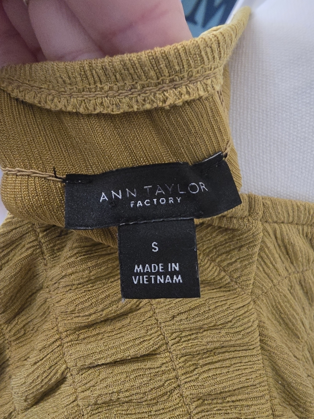 Ann Taylor Factory Mustard Smocked High-Neck Tank - Picture 4 of 4
